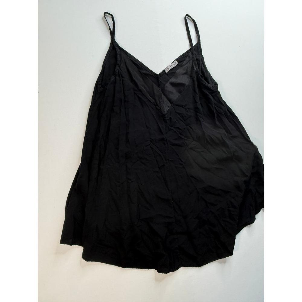 Florencia V-Neck Camisole Silk Tank Top Women Size Medium Black Spaghetti Strap